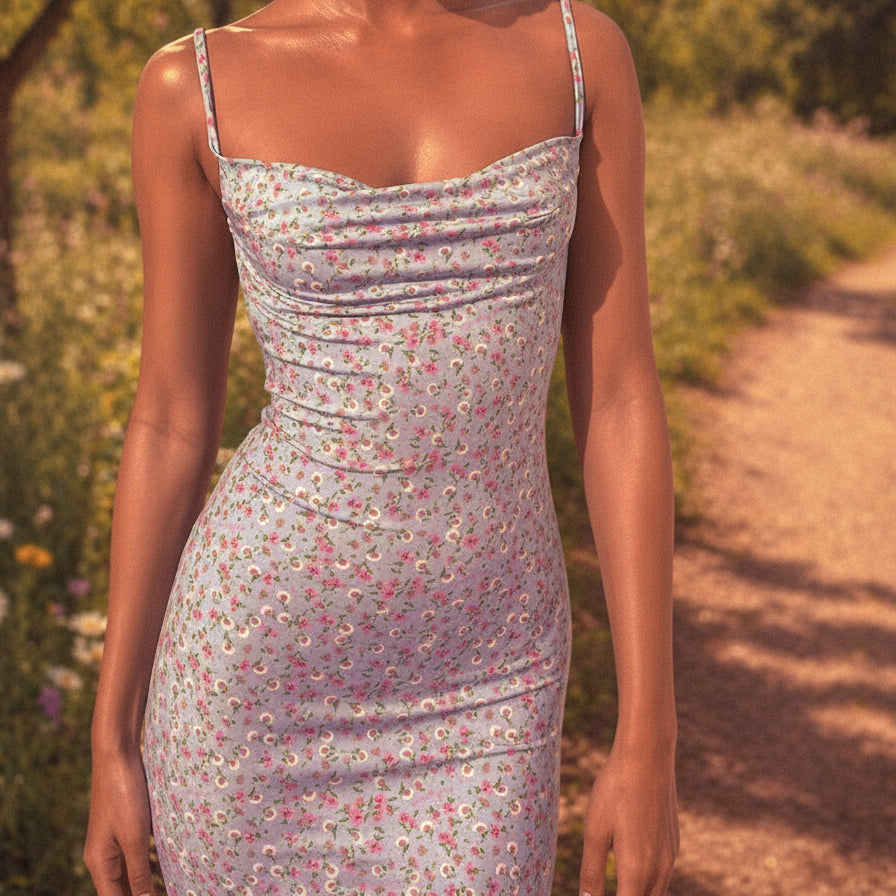 Vestido Largo Estampado Floral