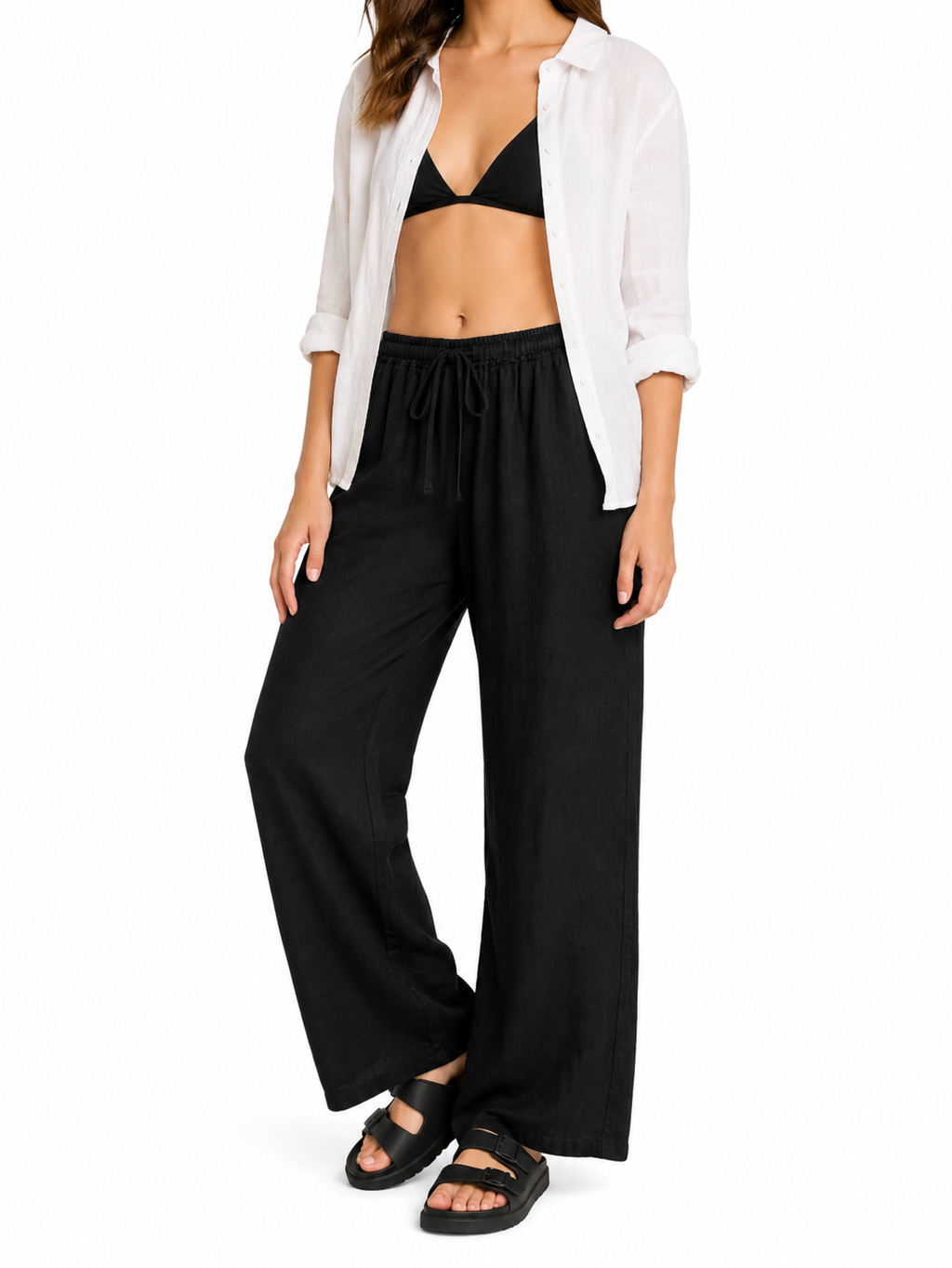 Summer and Autumn New Casual Women's Wear in Europe, America, and Europe Large Loose Cotton Hemp Casual Pants