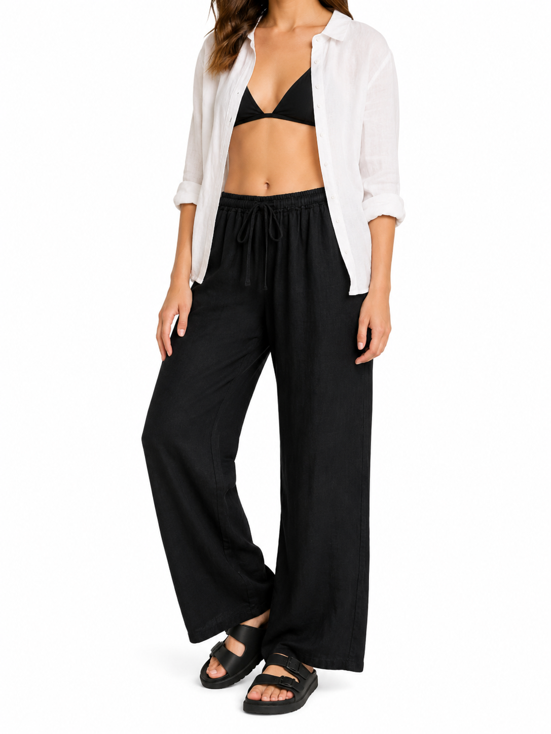 Summer and Autumn New Casual Women's Wear in Europe, America, and Europe Large Loose Cotton Hemp Casual Pants
