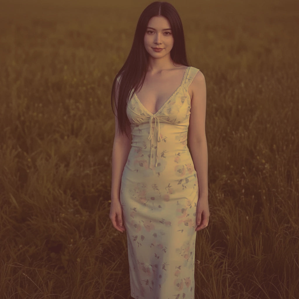 Vestido Largo Floral Vintage