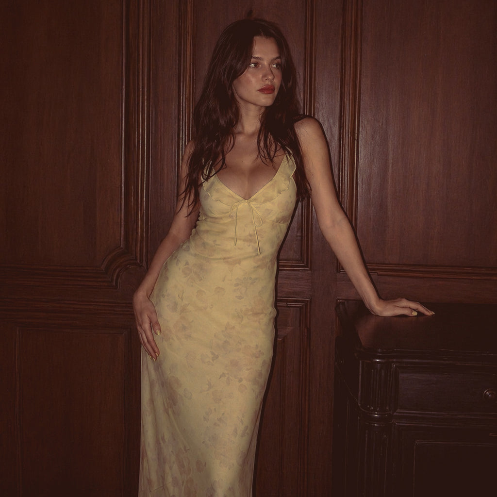 Vestido Largo Beige