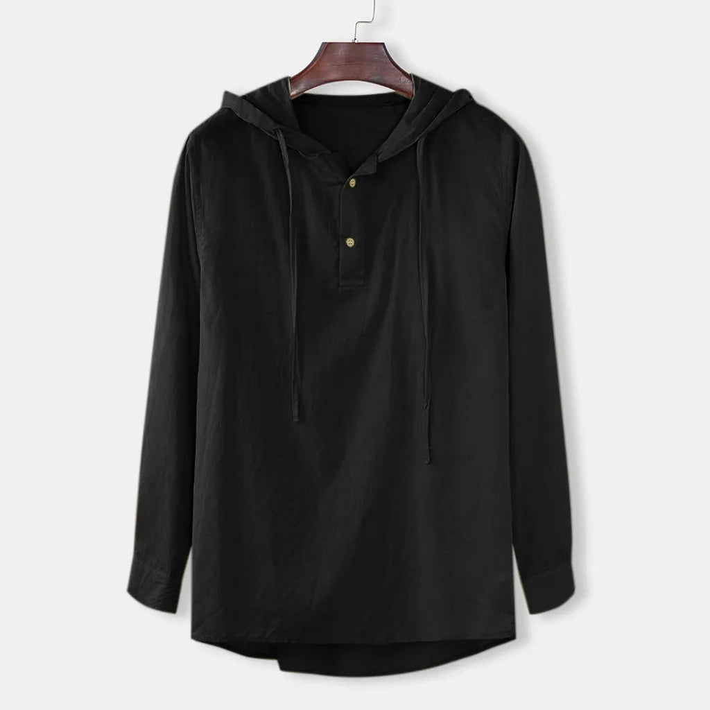 spring 2023 New Men's Cotton Linen T shirt Male Solid Color V Neck bandage T shirts Casual Long Sleeves Linen tshirt Tops S-4XL