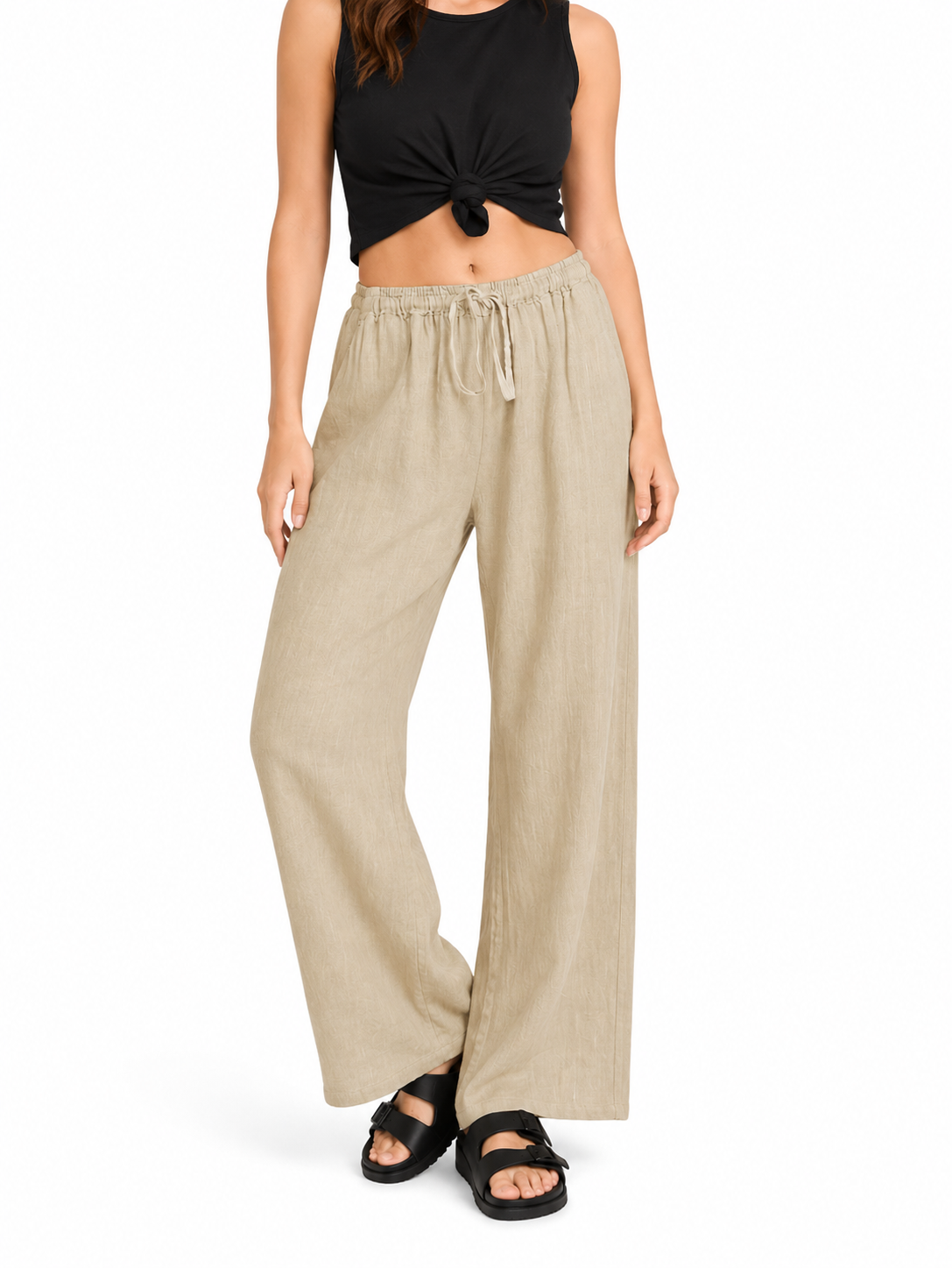 Summer and Autumn New Casual Women's Wear in Europe, America, and Europe Large Loose Cotton Hemp Casual Pants