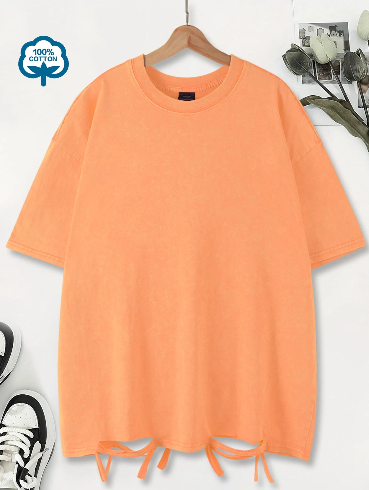 Fashion Solid Color Washed Holes T-Shirts Women 100% Cotton Short Sleeve Street Hip Hop Tee Shirt Soft Comfortable Clothing