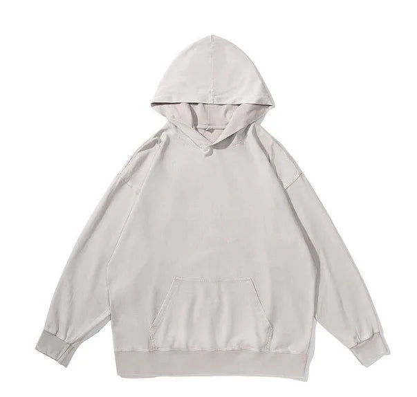 Washed Cotton Hoodie Sweatshirt Loose Wax Dyeing Pure Cotton Long Sleeve Autumn Winter Men Women Casual Fashion Streetwear