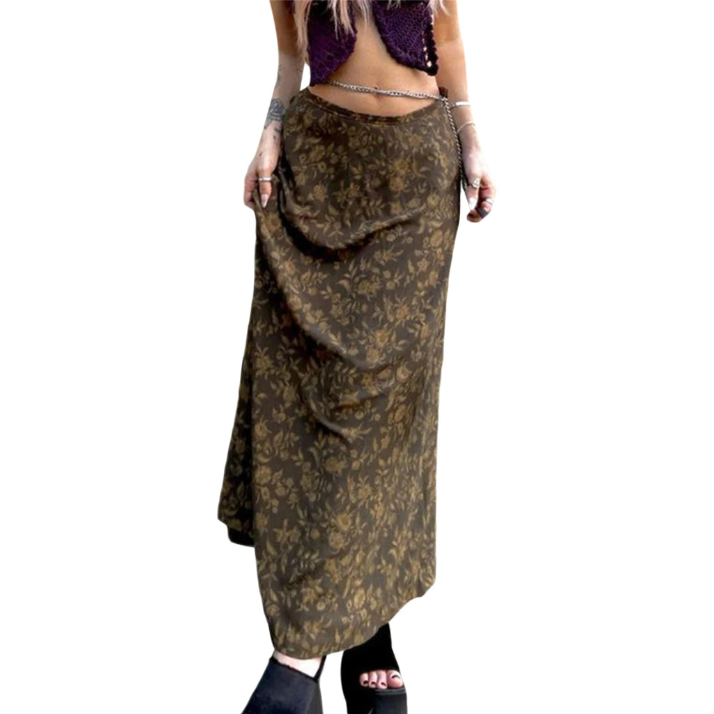 Women's Retro Half Skirt Print Retro Straight Comfortable Summer Spring Street Party Long Skirt