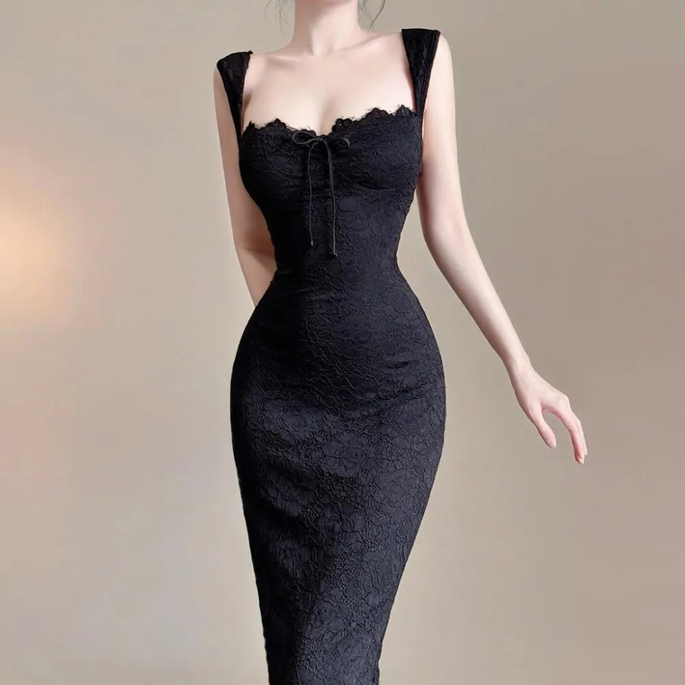 SylCue Jacquard Elegant Maxi Dress Women Square Collar Shirring Backless Sleeveless Midnight Prom Party Hipster Skinny Vestidos