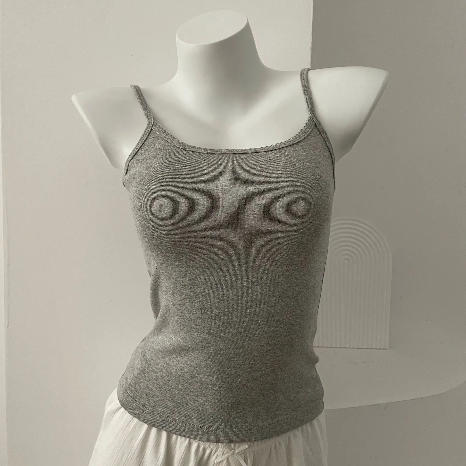 Sweet Floral Print Eyelet Bow Cropped Vests Women Cotton Casual Slim Lace Trim Tank Tops Vintage Preppy Style Cute Camisole Y2K