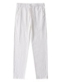 Casual Cotton Linen Chino Pants Men Wide Leg Lightweight Baggy Cotton Sweatpants Male Walking  Jogger Trousers Work