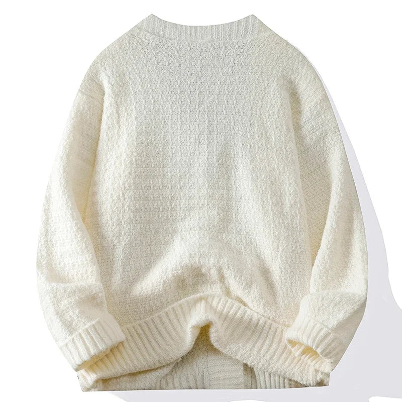 Casual Button Knit Cardigan Top Coat Streetwear Sweatshirt V Neck Pullover Fashion Jacket Knitwear Men Long Sleeve Shirt Sweater