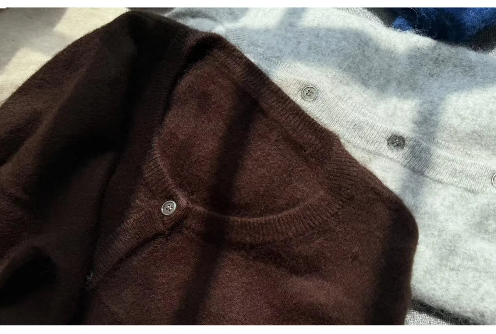 100% Pure Mink Cashmere sweater coat women's round-neck cardigan autumn and winter soft loose wool knitted foreign style top
