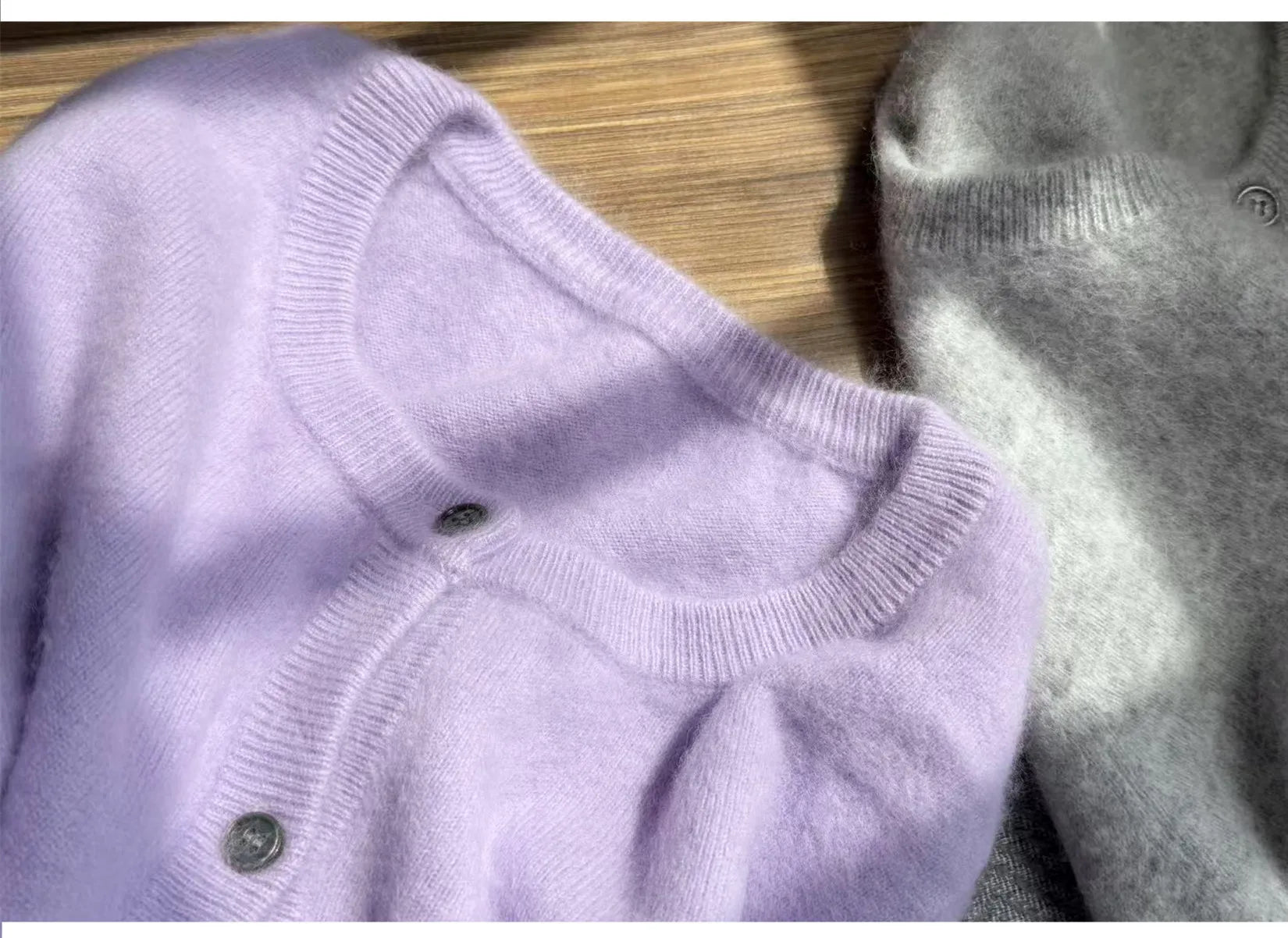 100% Pure Mink Cashmere sweater coat women's round-neck cardigan autumn and winter soft loose wool knitted foreign style top