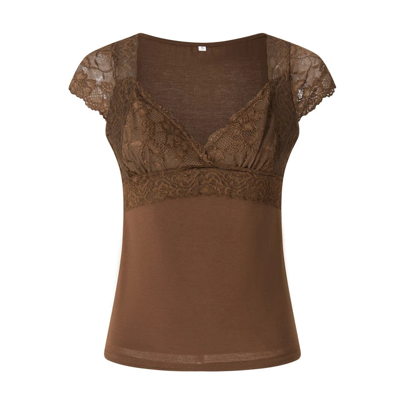 Blusa de Encaje con Mangas