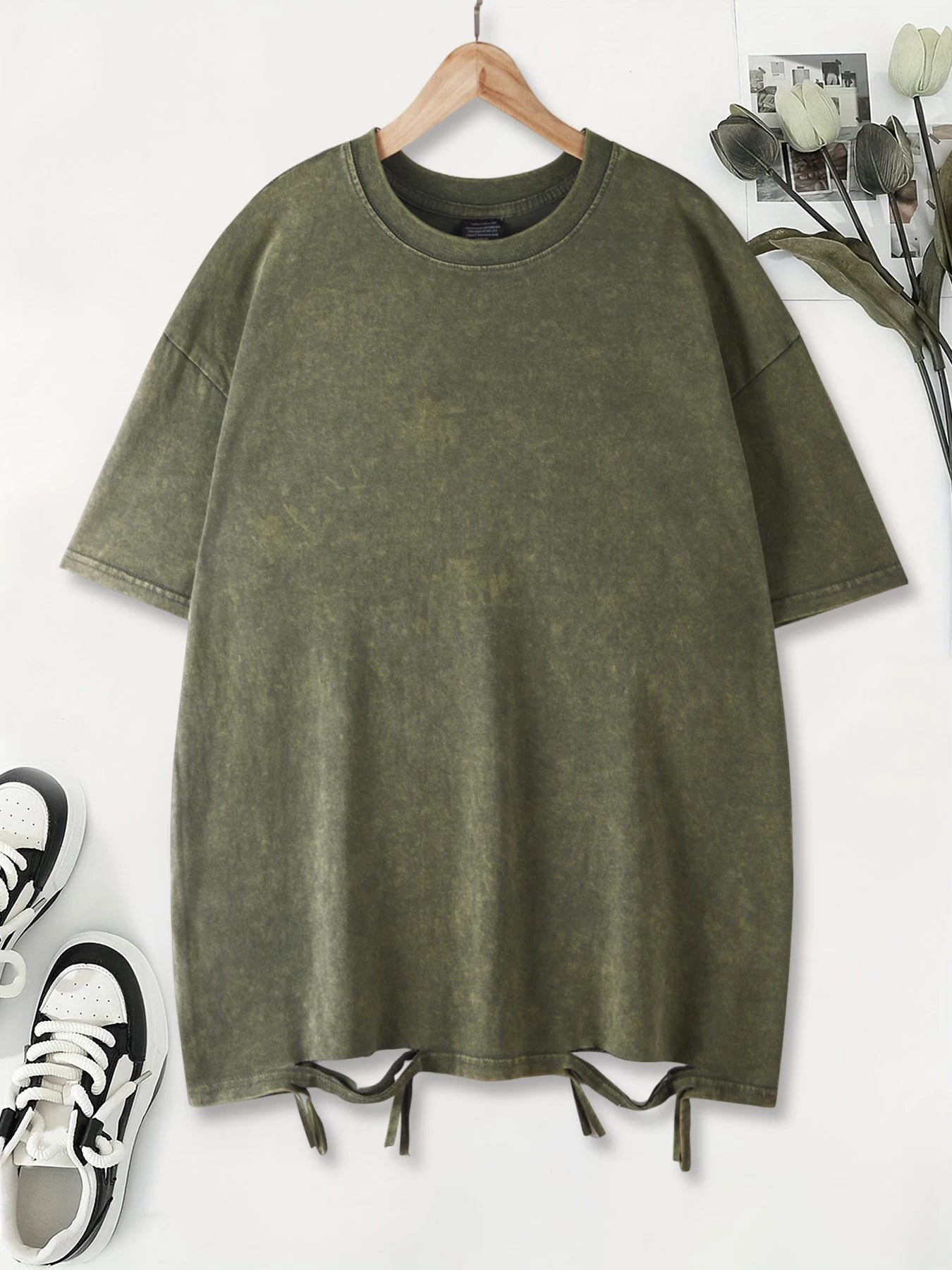 Fashion Solid Color Washed Holes T-Shirts Women 100% Cotton Short Sleeve Street Hip Hop Tee Shirt Soft Comfortable Clothing