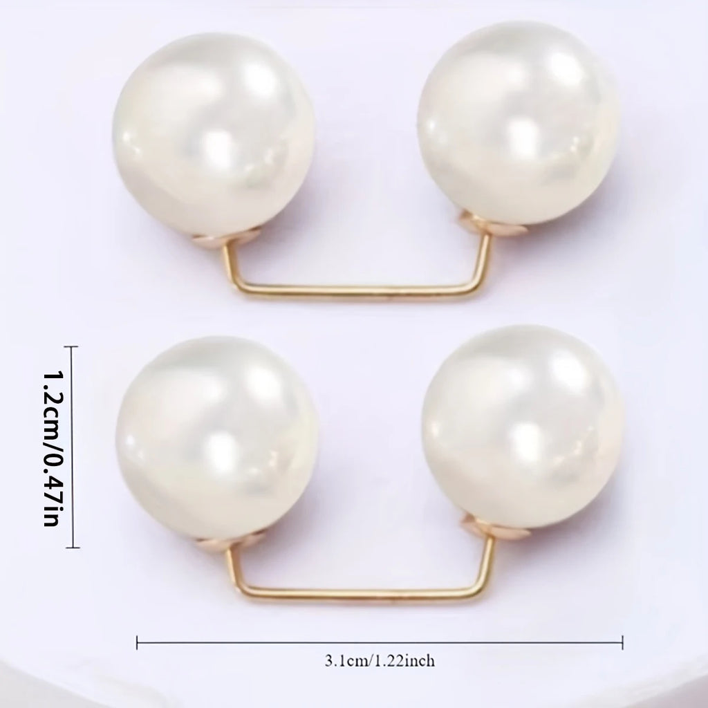 2pcs Pearl Jeans Ankle Clip, Chest Anti Light Needle, Anti Stepping Slipper Buckle, Pants Length Adjuster