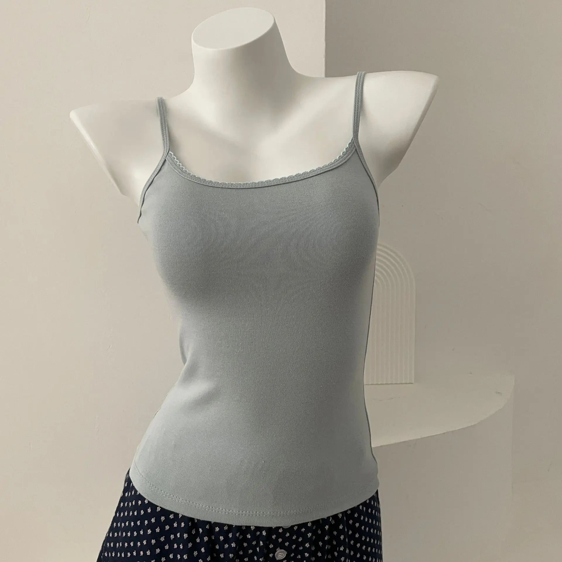 Sweet Floral Print Eyelet Bow Cropped Vests Women Cotton Casual Slim Lace Trim Tank Tops Vintage Preppy Style Cute Camisole Y2K