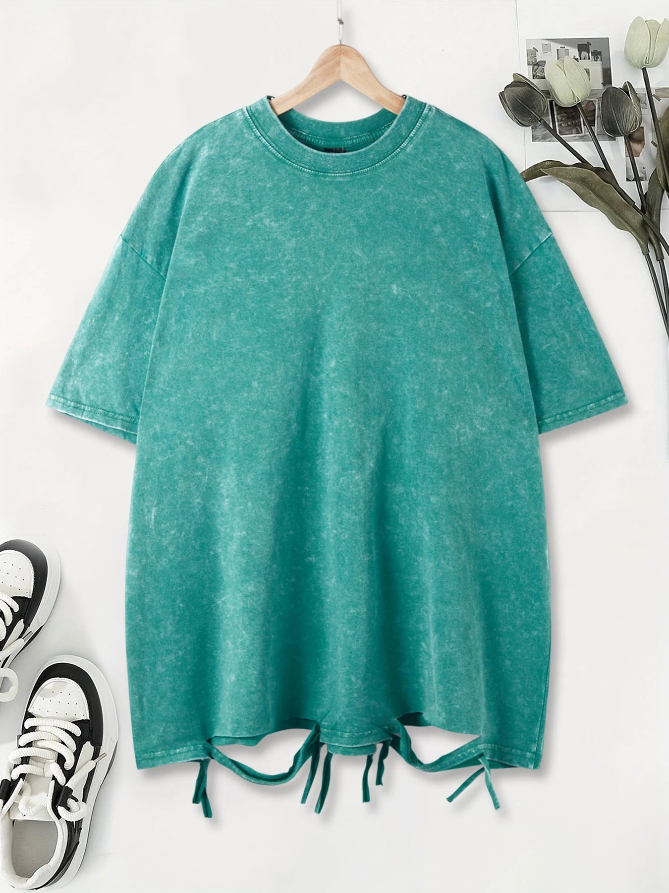 Fashion Solid Color Washed Holes T-Shirts Women 100% Cotton Short Sleeve Street Hip Hop Tee Shirt Soft Comfortable Clothing