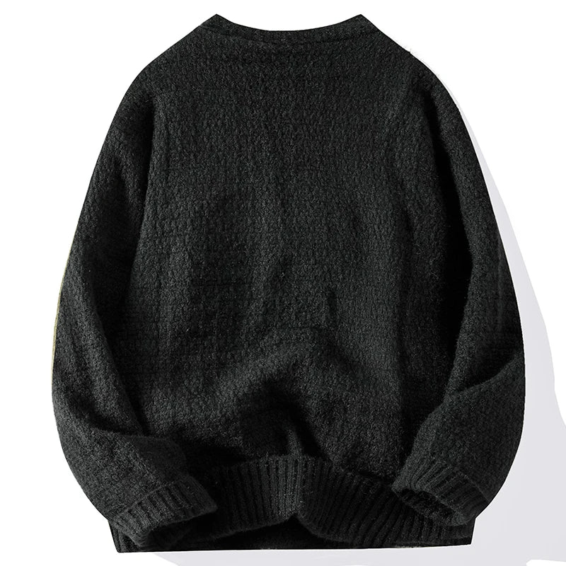 Casual Button Knit Cardigan Top Coat Streetwear Sweatshirt V Neck Pullover Fashion Jacket Knitwear Men Long Sleeve Shirt Sweater