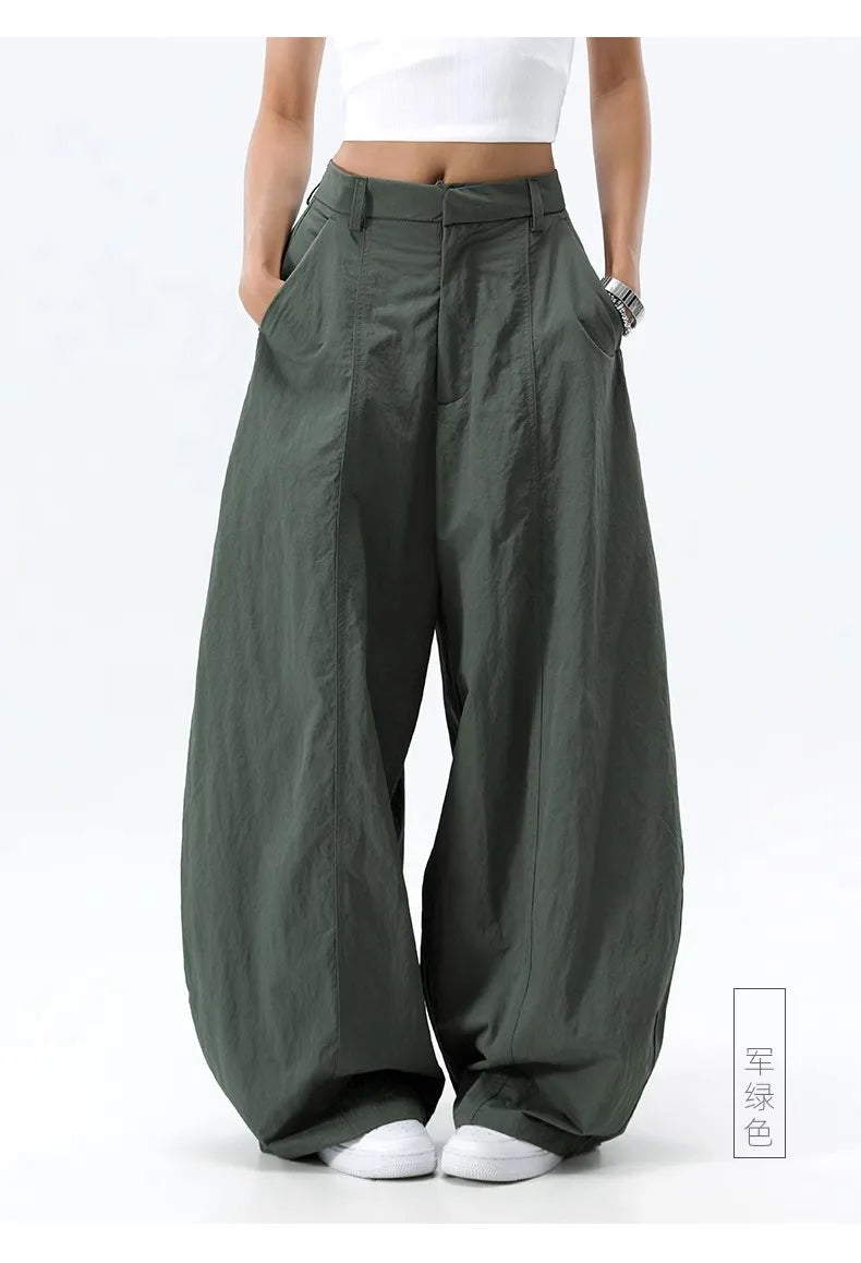 High Waist Women Casual Pants Straight Office Ladies Korean Fashion Trousers Loose Female Pants New 2025