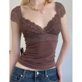 Blusa de Encaje con Mangas