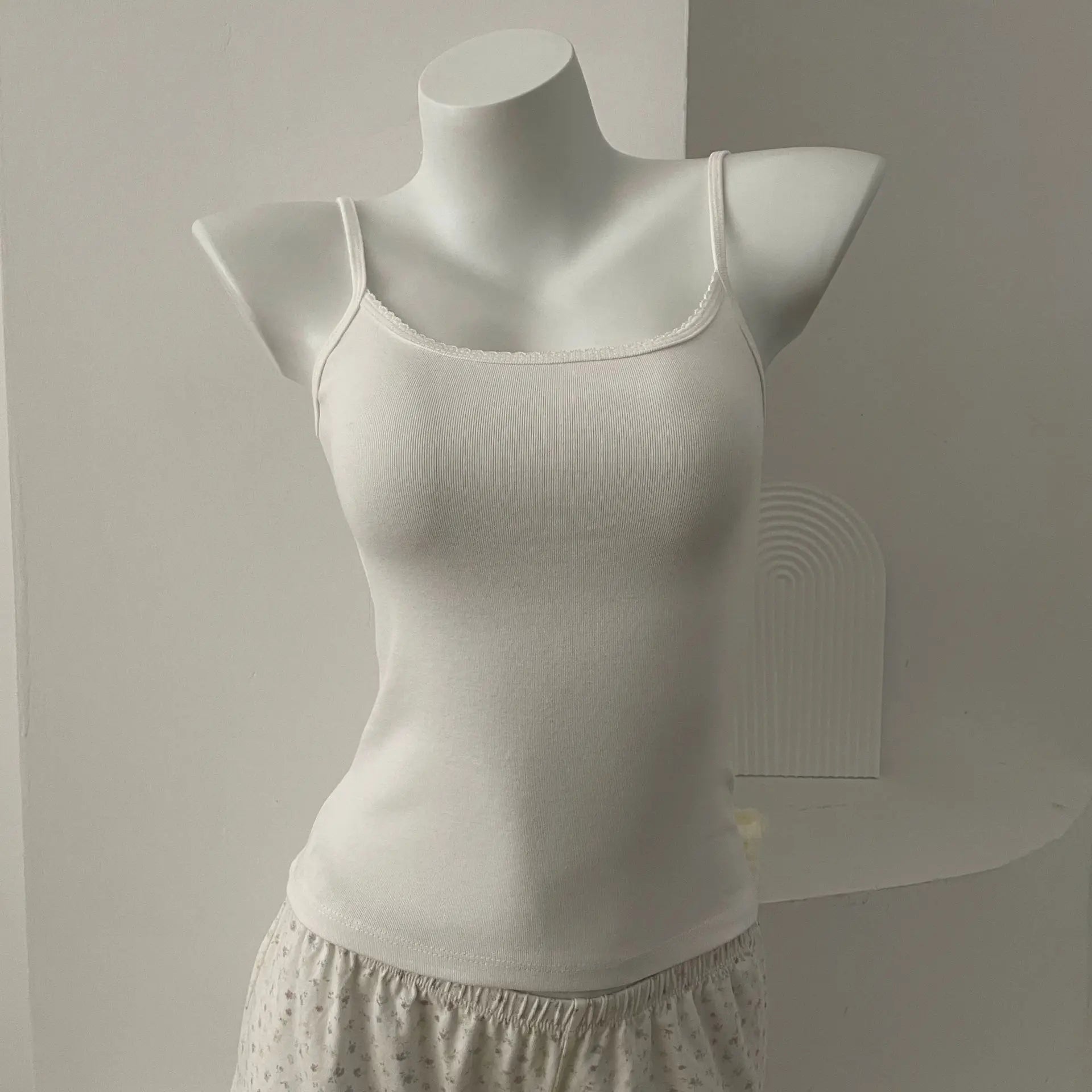 Sweet Floral Print Eyelet Bow Cropped Vests Women Cotton Casual Slim Lace Trim Tank Tops Vintage Preppy Style Cute Camisole Y2K